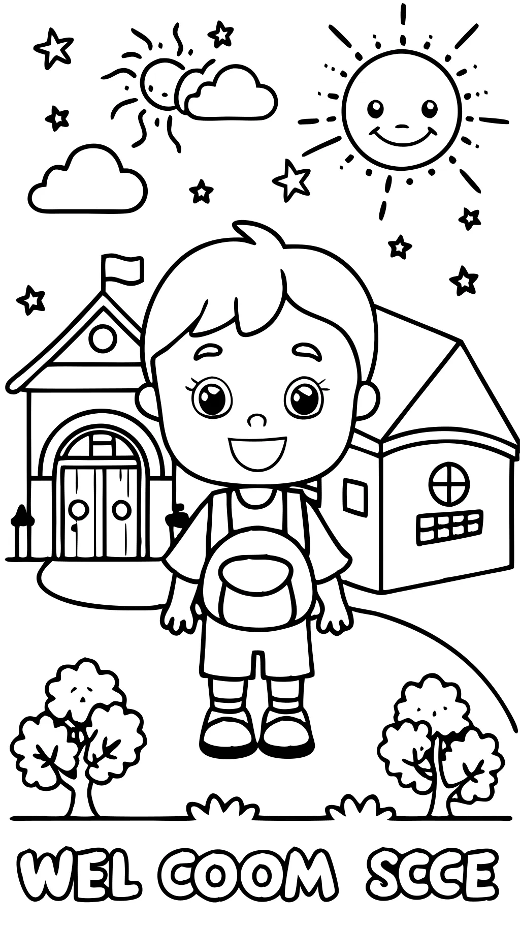 1st day of school coloring page